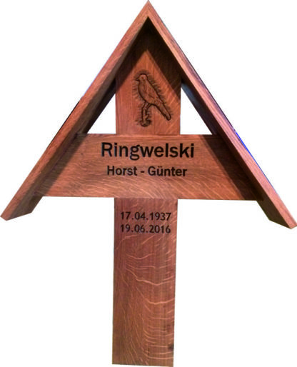 Grabkreuz mit Vogel
