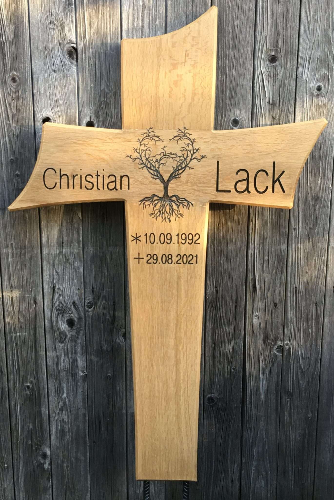 Holzkreuz Grab Wetterfest
