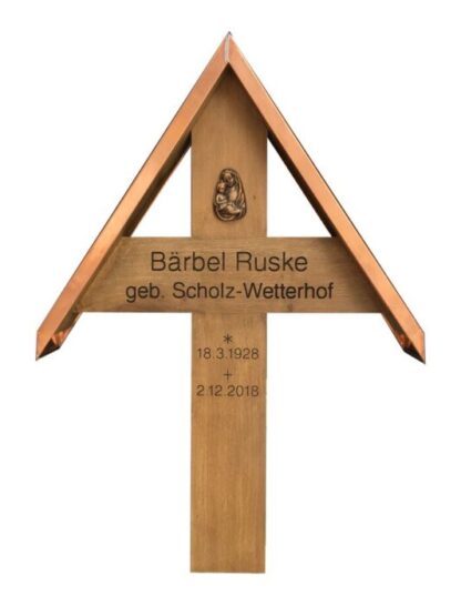 Grabkreuz mit Bronzerelief